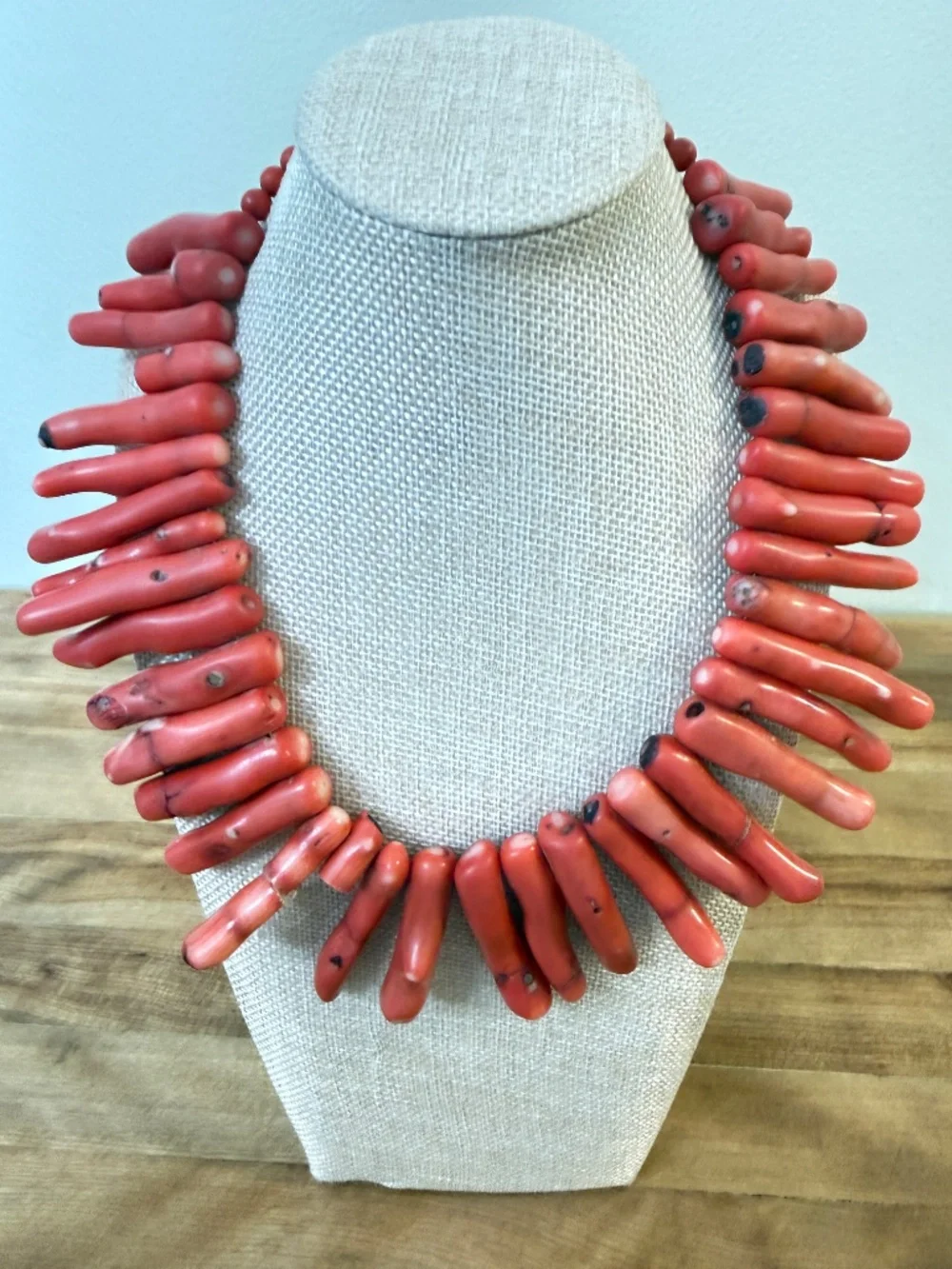 Chunky Vibrant Red Statement Branch Coral Collar Necklace - Picture 6 of 9